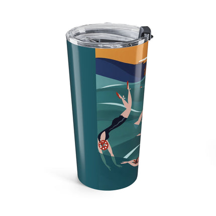Summer Splash 20oz Tumbler – Retro Beach Joy & Carefree Summer Vibes