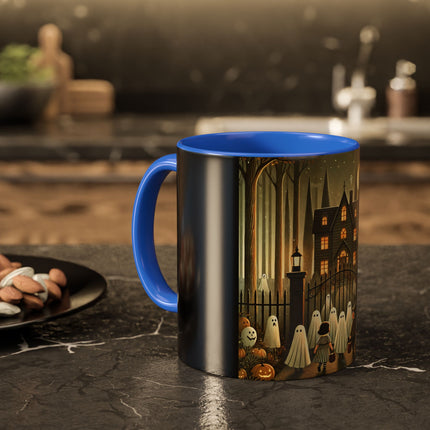 Ghostly Welcome – A Halloween Night Colorful Mugs (11oz, 15oz)