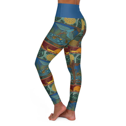 Kingfisher & Fish by Maurice Pillard Verneuil High Waisted Yoga Leggings (AOP)