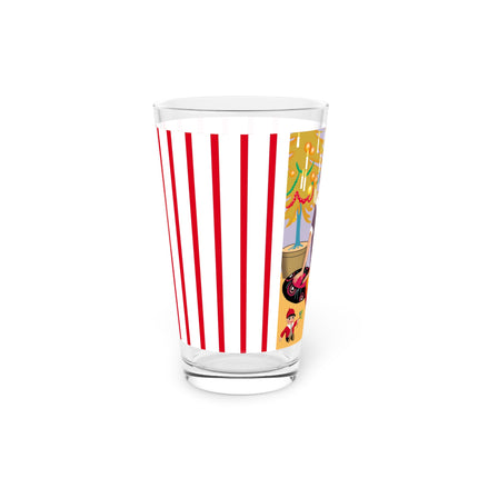 Art Deco Christmas Glass, 16oz