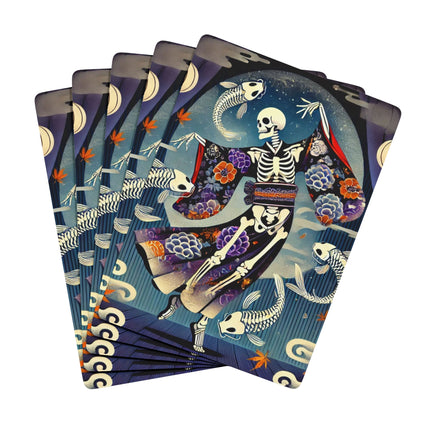 Skeleton Kabuki Performer Playing Cards
