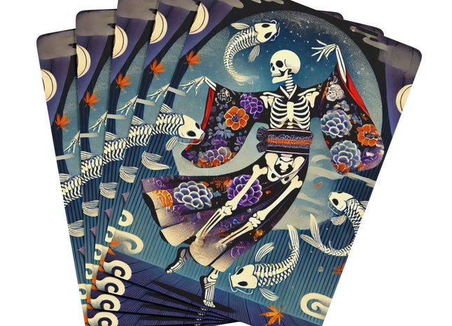 Skeleton Kabuki Performer Playing Cards