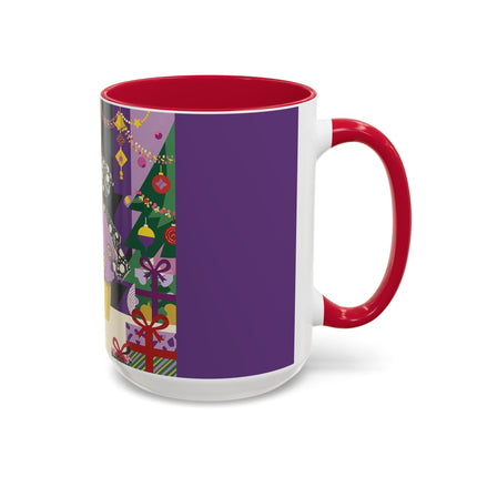 🎁✨ The Lavender Christmas Masquerade Colorful Mug – Art Deco Holiday Fantasy