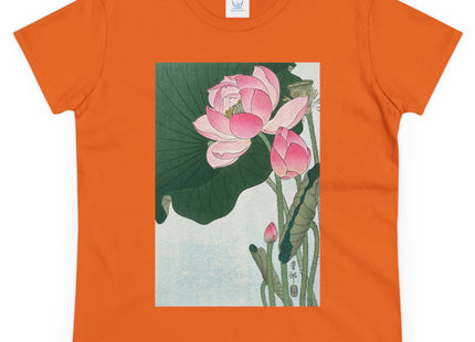 Blooming Lotus Flowers by Ohara Koson Women's Midweight Cotton Tee