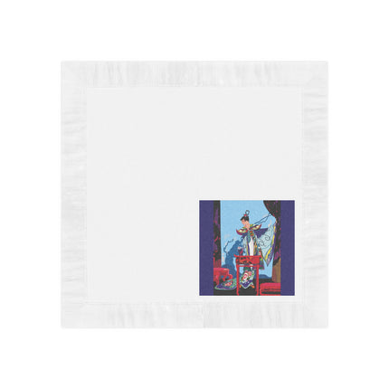 A Visual Journey by Umberto Brunelleschi White Coined Napkins