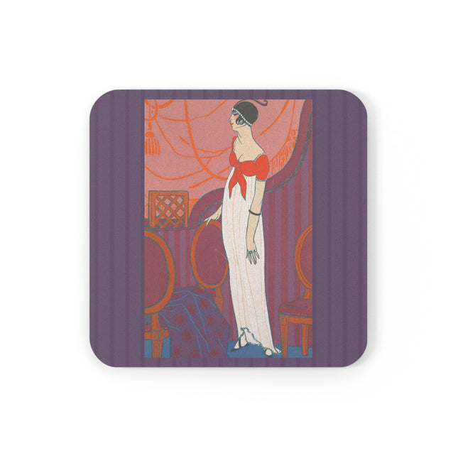 L’Entracte by Georges Lepape Cork Back Coaster