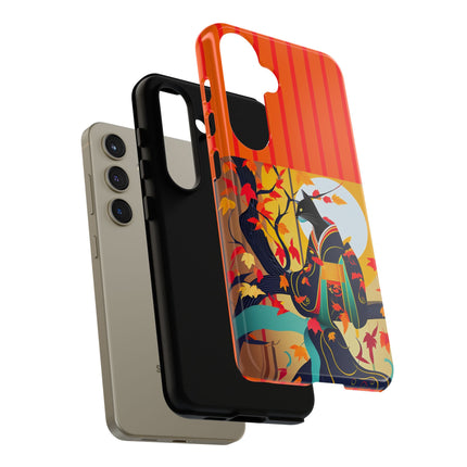 Black Cat in Kimono Phone Cases