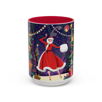 🎄❄️ The Christmas Snowball Dance Colorful Mug – Whimsical Holiday Fashion Fantasy