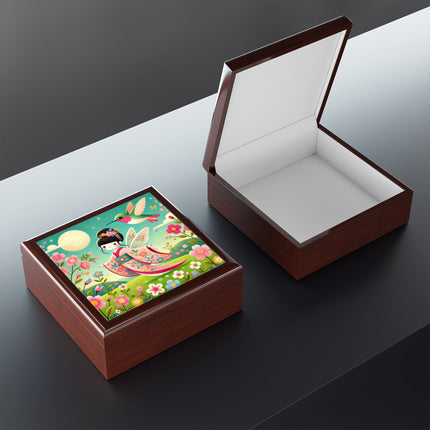 Geisha Fairy and the Hummingbird Blossom Jewelry Box