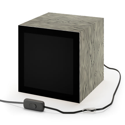 Wave Pattern on White Light Cube Lamp