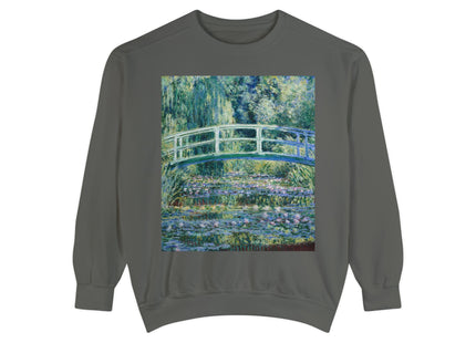 Water Lilies and Japanese Bridge by Claude Monet Unisex Garment-Dyed Sweatshirt