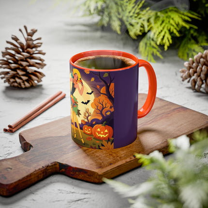 🌕🍂 Autumn Song Beneath The Harvest Moon Colorful Mug – Whimsical Halloween Charm