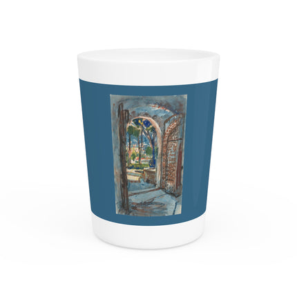 Gate in S. Miniato by Martin Monnickendam Ceramic Shot Glass