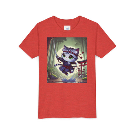 Moonlit Samurai Kitty Youth Short Sleeve Tee
