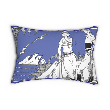 Coastal Elegance Spun Polyester Lumbar Pillow