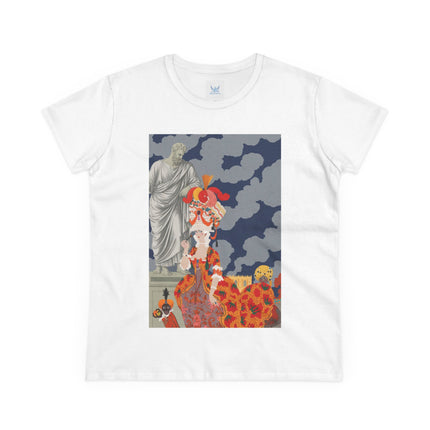Rococo Grandeur Women's Midweight Cotton Tee – Opulent Elegance & Theatrical Charm