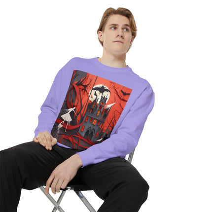 Halloween Night Scene Unisex Garment-Dyed Sweatshirt