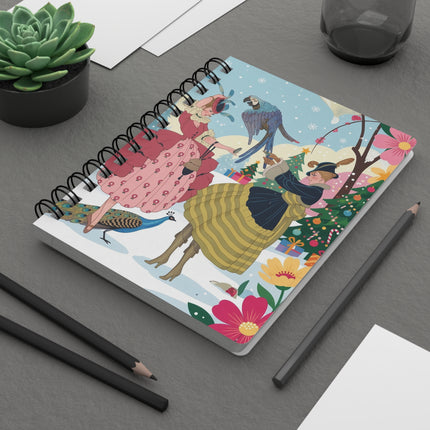 🦜🦚 The Winter Aviary Gathering Spiral Notebook – Whimsical Holiday Fantasy