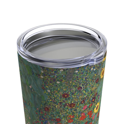 Farm Garden with Sunflowers by Gustav Klimt Tumbler 20oz