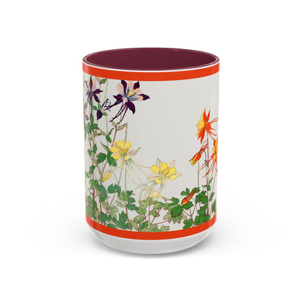 Aquilegia Flowers by Tanigami Kônan Colorful Mugs (11oz, 15oz)