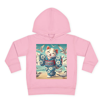 Geisha Kitten by the Seaside Toddler Pullover Fleece Hoodie