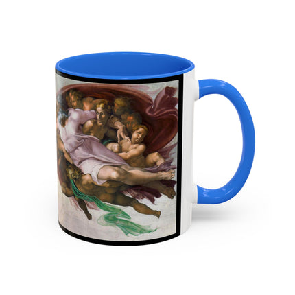 The Creation of Adam by Michelangelo Buonarroti Colorful Mugs (11oz, 15oz)