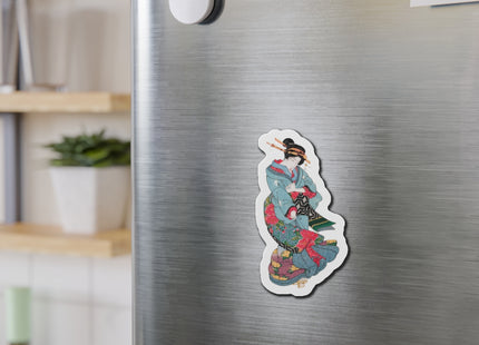 Beauties in a Spring Storm by Keisai Eisen Die-Cut Magnets (5 Sizes)