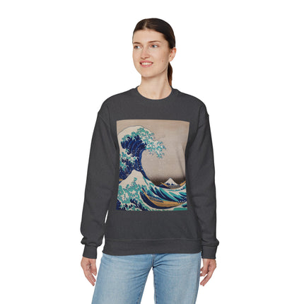 The Great Wave off Kanagawa by Katsushika Hokusai Heavy Blend™ Crewneck Sweatshirt