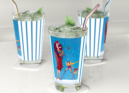 Snowfall & Couture Glass, 16oz