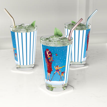 Snowfall & Couture Glass, 16oz