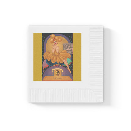 November & Topaz Zodiac White Coined Napkins