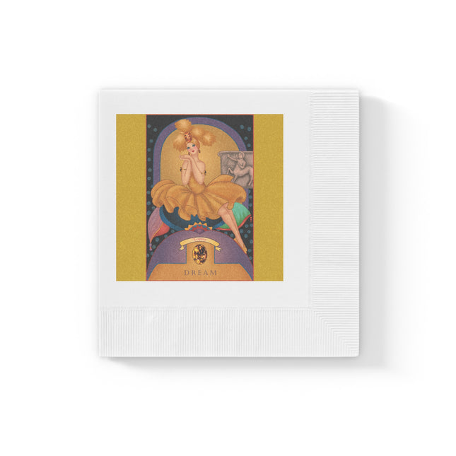 November & Topaz Zodiac White Coined Napkins