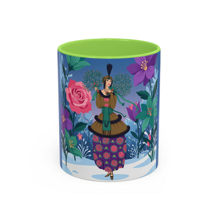 🌹❄️ The Holly Rose Of Winter Colorful Mug – Art Deco Christmas Garden