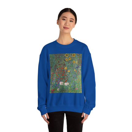 Farm Garden with Sunflowers by Gustav Klimt Heavy Blend™ Crewneck Sweatshirt
