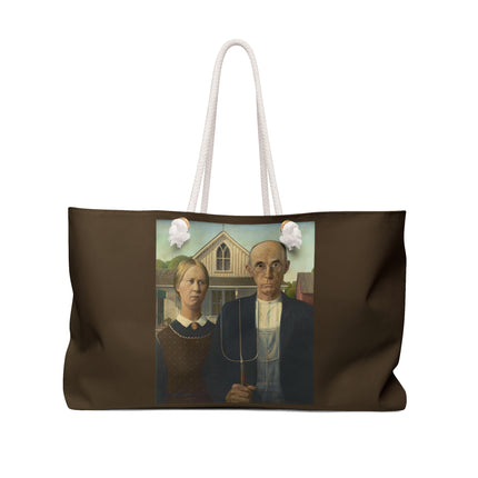 American Gothic by Grant Wood Weekender Bag