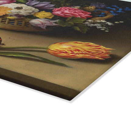 Flower Still Life by Ambrosius Bosschaert Glass Cutting Board
