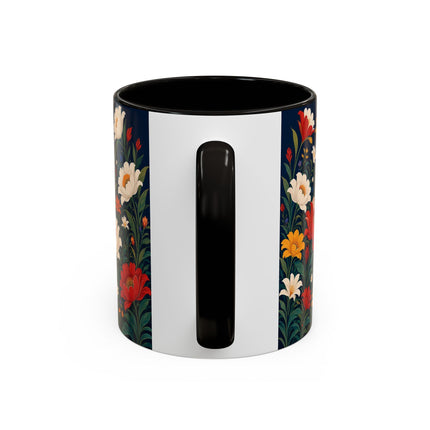 🌺🐦 The Enchanted Birdcage Garden Colorful Mug – Art Deco Floral Fantasy