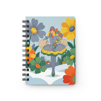 🌼❄️ The Lady Of The Winter Flower Dance Spiral Notebook – Art Deco Holiday Fantasy