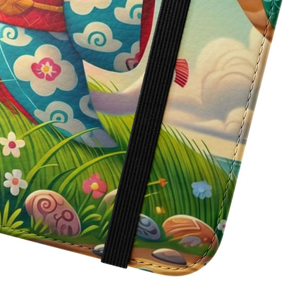 🪁🐉 Geisha Kitten and the Dragon Kite Flip Case – Joyful Flight & Dragon Spirit