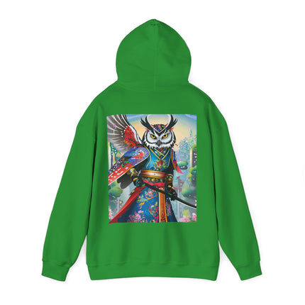 Cyberpunk Samurai Owl – Heavy Blend™ Hooded Sweatshirt