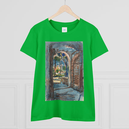 Gate in S. Miniato by Martin Monnickendam Women's Midweight Cotton Tee