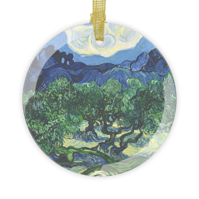 Olive Trees by Vincent Van Gogh Glass Ornament