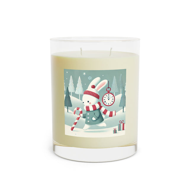 Candy Cane Timekeeper Bunny Scented Candle - Full Glass, 11oz