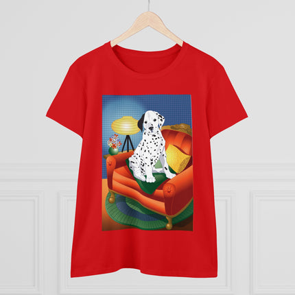 A Dalmatian's Cozy Corner Women's Midweight Cotton Tee