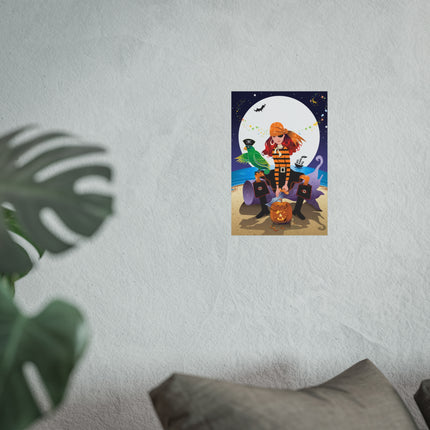 Moonlit Pirate Halloween Fine Art Posters