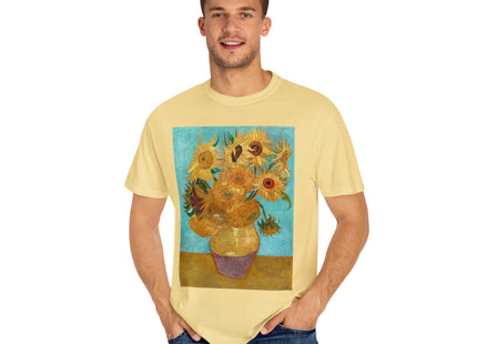 Vase with Twelve Sunflowers by Vincent van Gogh Unisex Garment-Dyed T-shirt