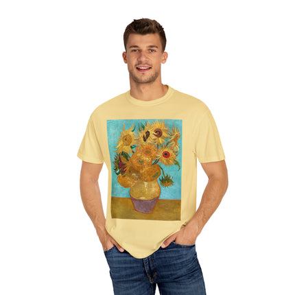 Vase with Twelve Sunflowers by Vincent van Gogh Unisex Garment-Dyed T-shirt