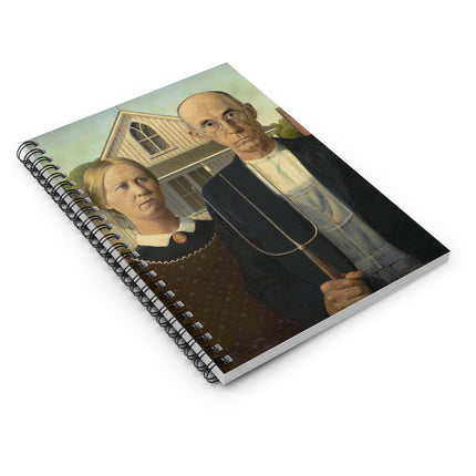 American Gothic by Grant Wood Spiral Notebook - Ruled Line