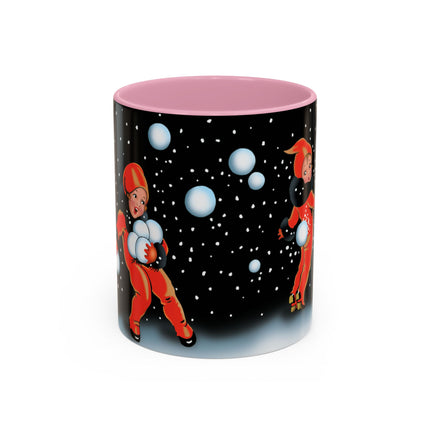 A Festive Snowball Toss Colorful Mugs (11oz, 15oz)