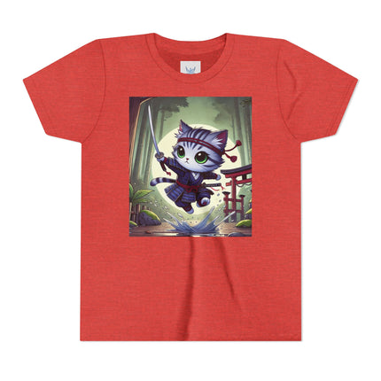 Moonlit Samurai Kitty Youth Short Sleeve Tee